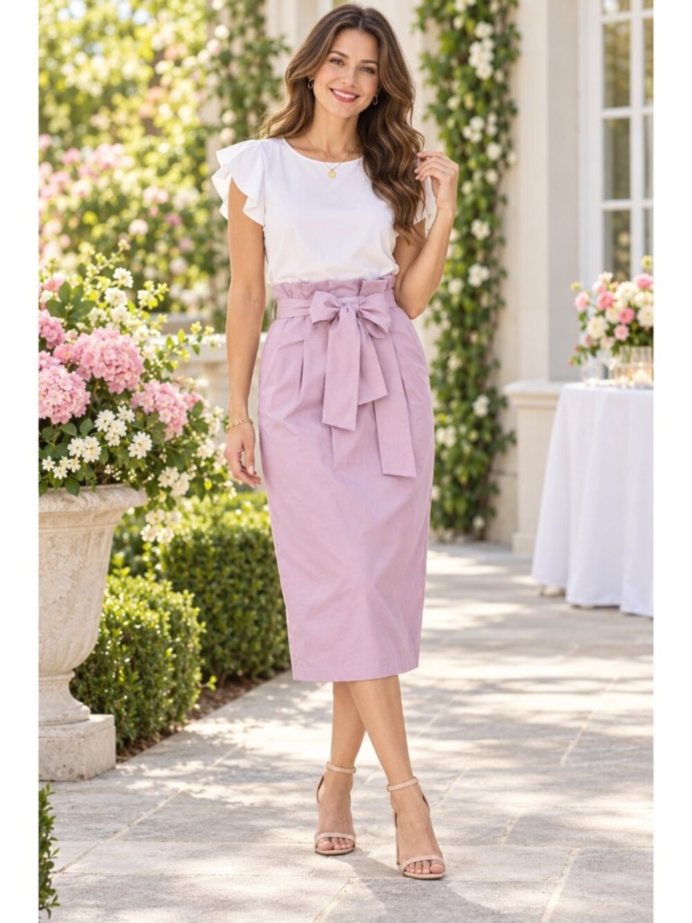 NWT J. Crew Paperbag Skirt Pleated, Lined, Belted Skirt Lavender